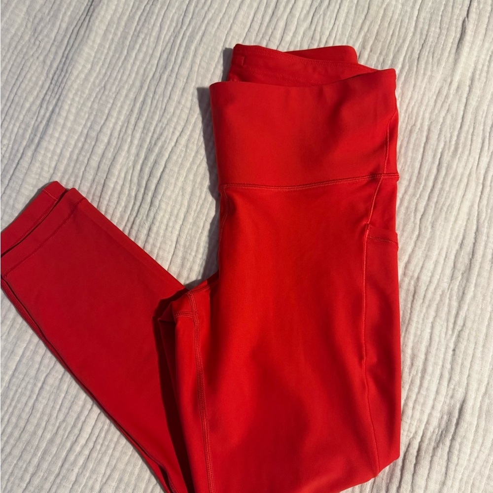 Red Leggings- Interval Stash High rise 7/8